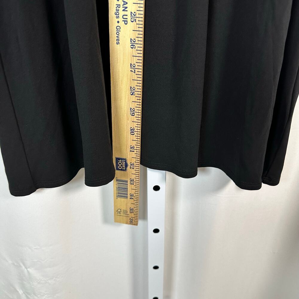 Eileen Fisher Black Stretch Silk Elbow Sleeve Tunic‎ Dress L Minimalist Capsule - Picture 8 of 8